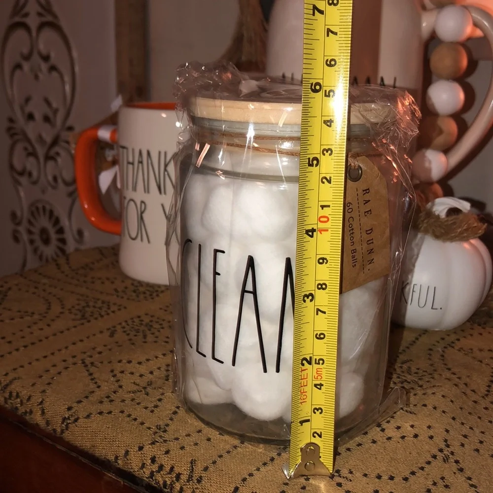 Rae Dunn CLEAN 60 Cotton Balls In Jar
